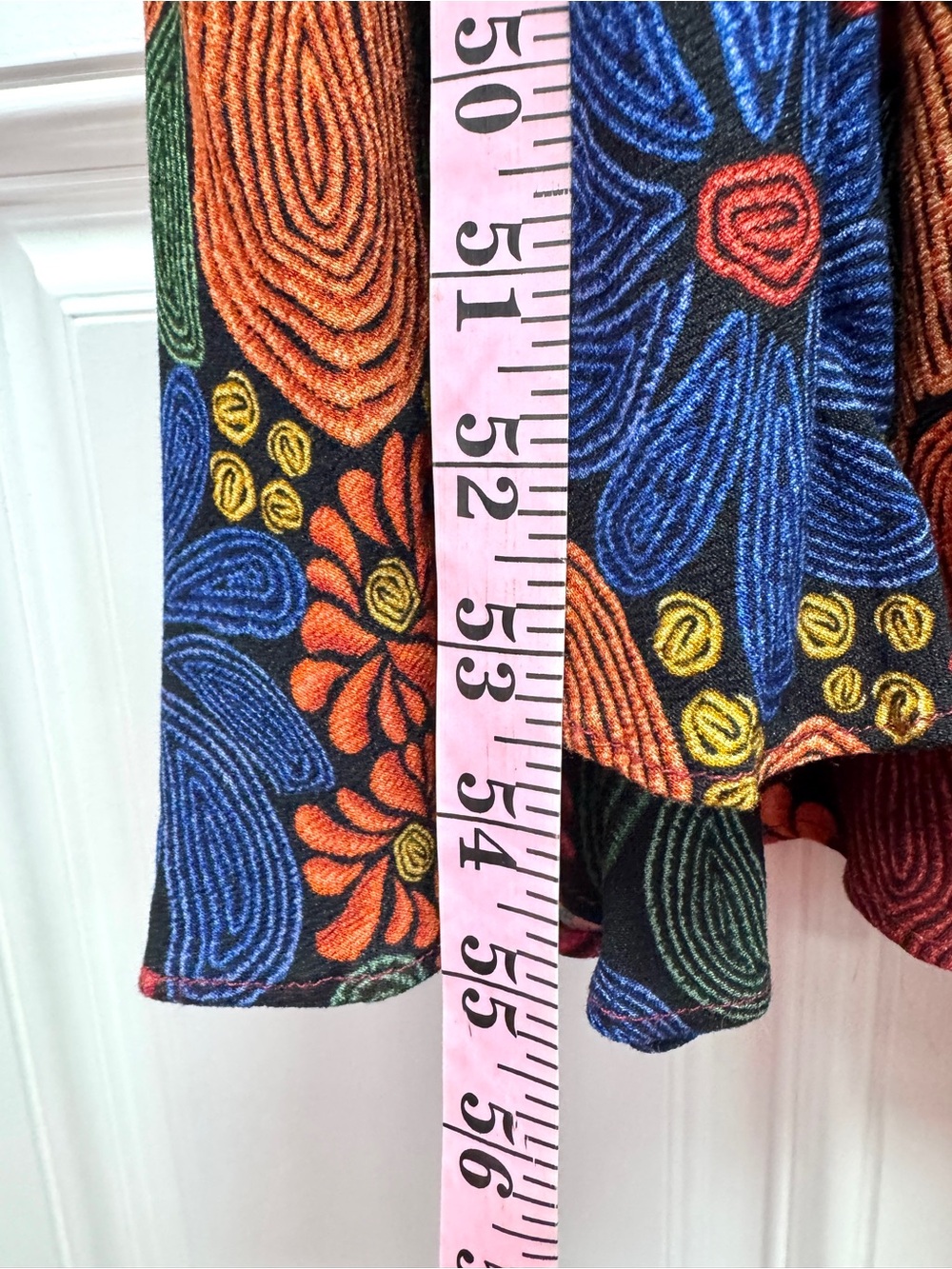 Farm Rio Stitched Flowers V Neck Midi Dress Floral Mutlicolor Medium - Picture 9 of 11